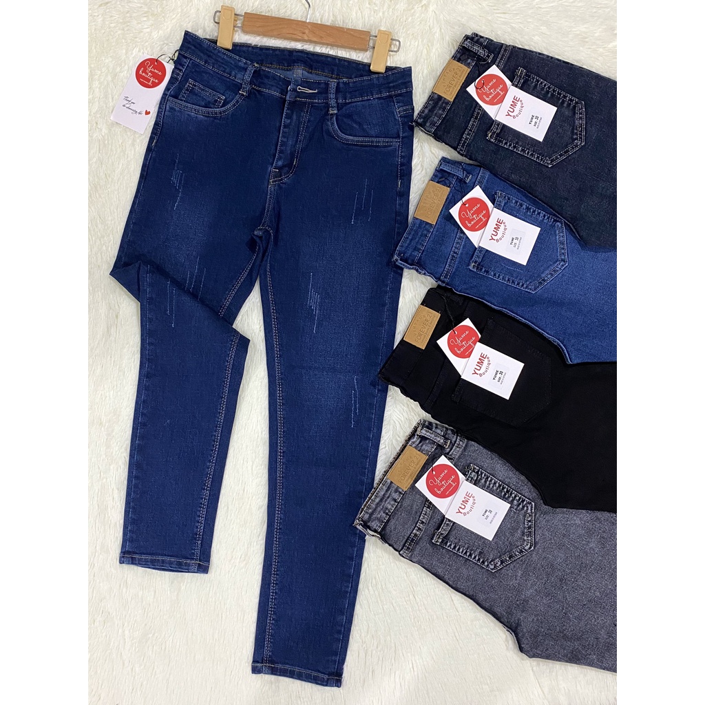 Quần jeans lưng cao cao cấp  hàng chất lượng cao, đặt biệt ko ra màu YuMe-005