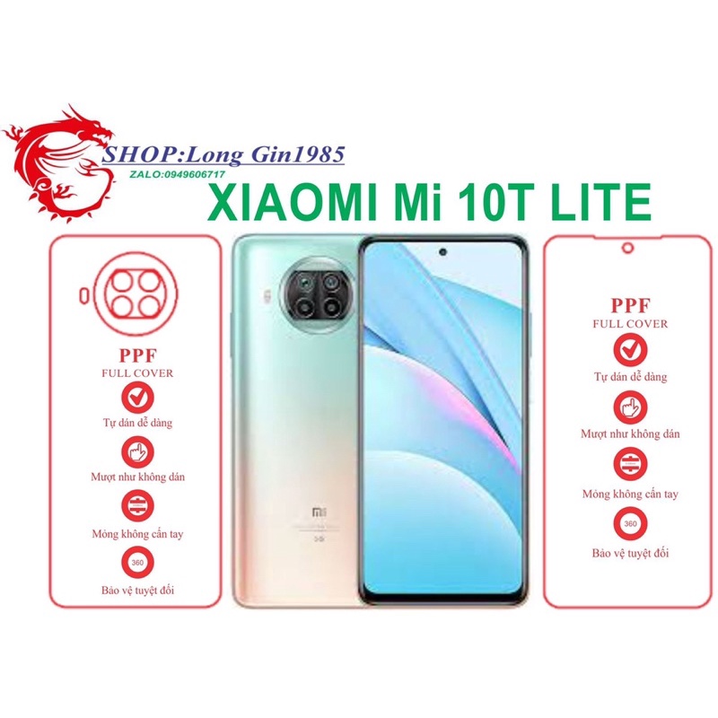 Xiaomi Mi 10T Lite miếng dán trong Ppf mặt sau và mặt trước chống va đập chống trầy xước