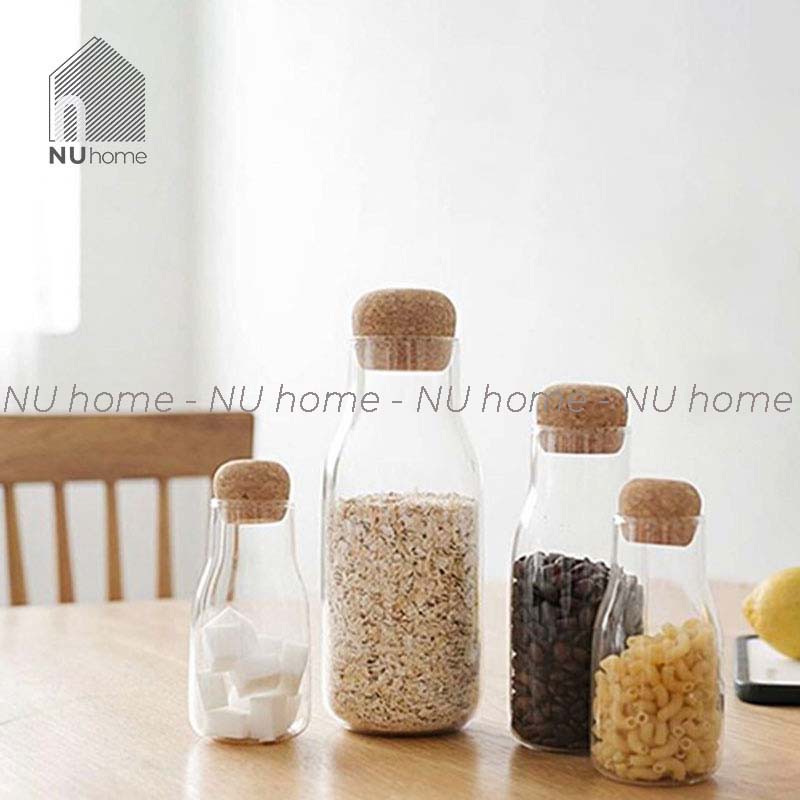 nuhome.vn | Hũ thuỷ tinh nắp bần - Subi, lọ thuỷ tinh đựng đa năng, đựng đồ uống nước ép và gia vị cho bếp