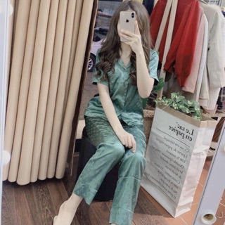 Bộ Lụa Gấm Áo Cộc Quần Dài