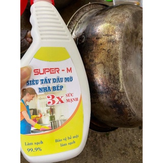 Tẩy dầu mỡ, bếp, xoong nồi super M