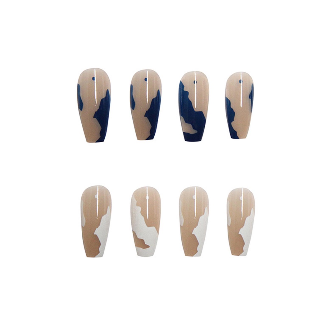 Hộp 24 Móng Tay Giả Ballerina Hình Học Che Phủ Toàn Diện Cho Nữ