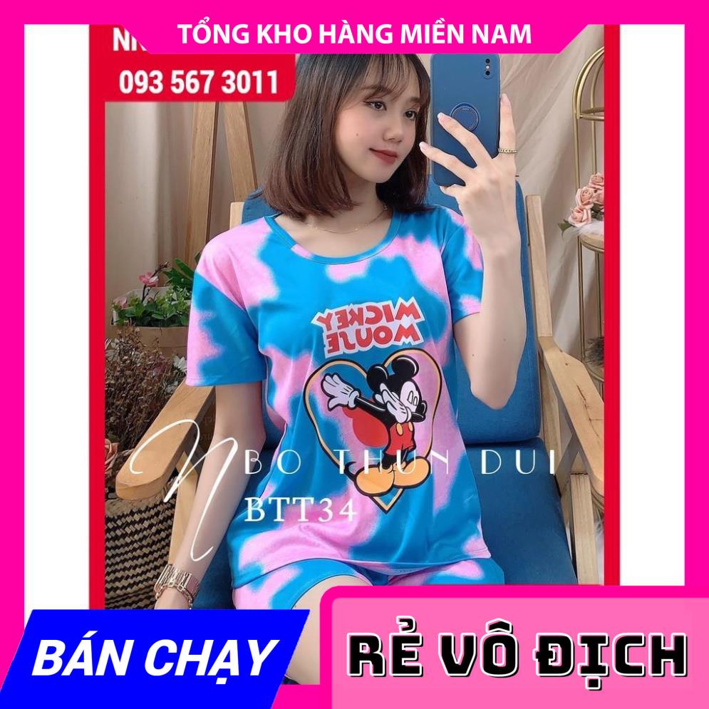 ĐỒ BỘ THUN ĐÙI LOANG MÀU BTT ⚡ẢNH THẬT⚡ BỘ THUN ĐÙI HOẠT HÌNH ⚡ ĐỒ BỘ MẶC NHÀ ⚡ ĐỒ BỘ BÒ SỮA ⚡ ĐỒ BỘ NỮ