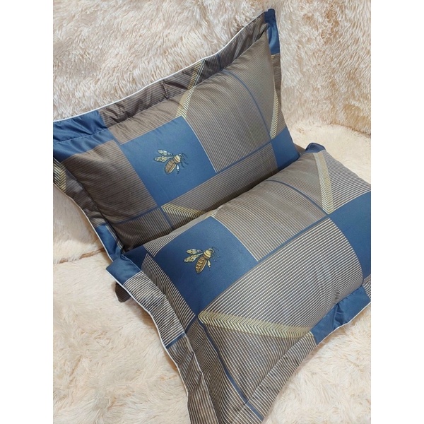Vỏ COTTON lụa Thái cao cấp 45 x 65 1 đôi , vỏ gối nằm cotton có lót bông dây khoá kéo