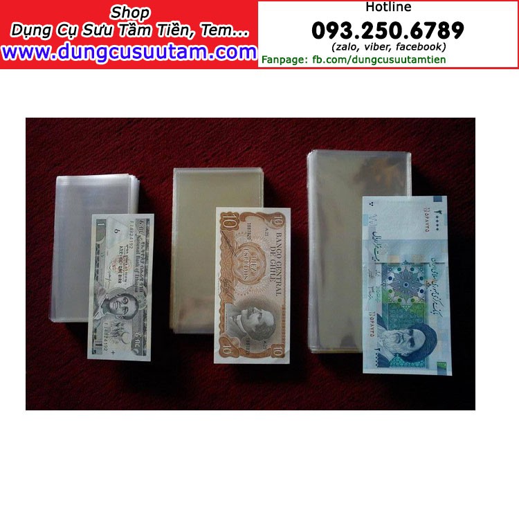 Bịch nilong đựng bảo quản tiền giấy size 7,5 kích thước 8,5cm x 18cm