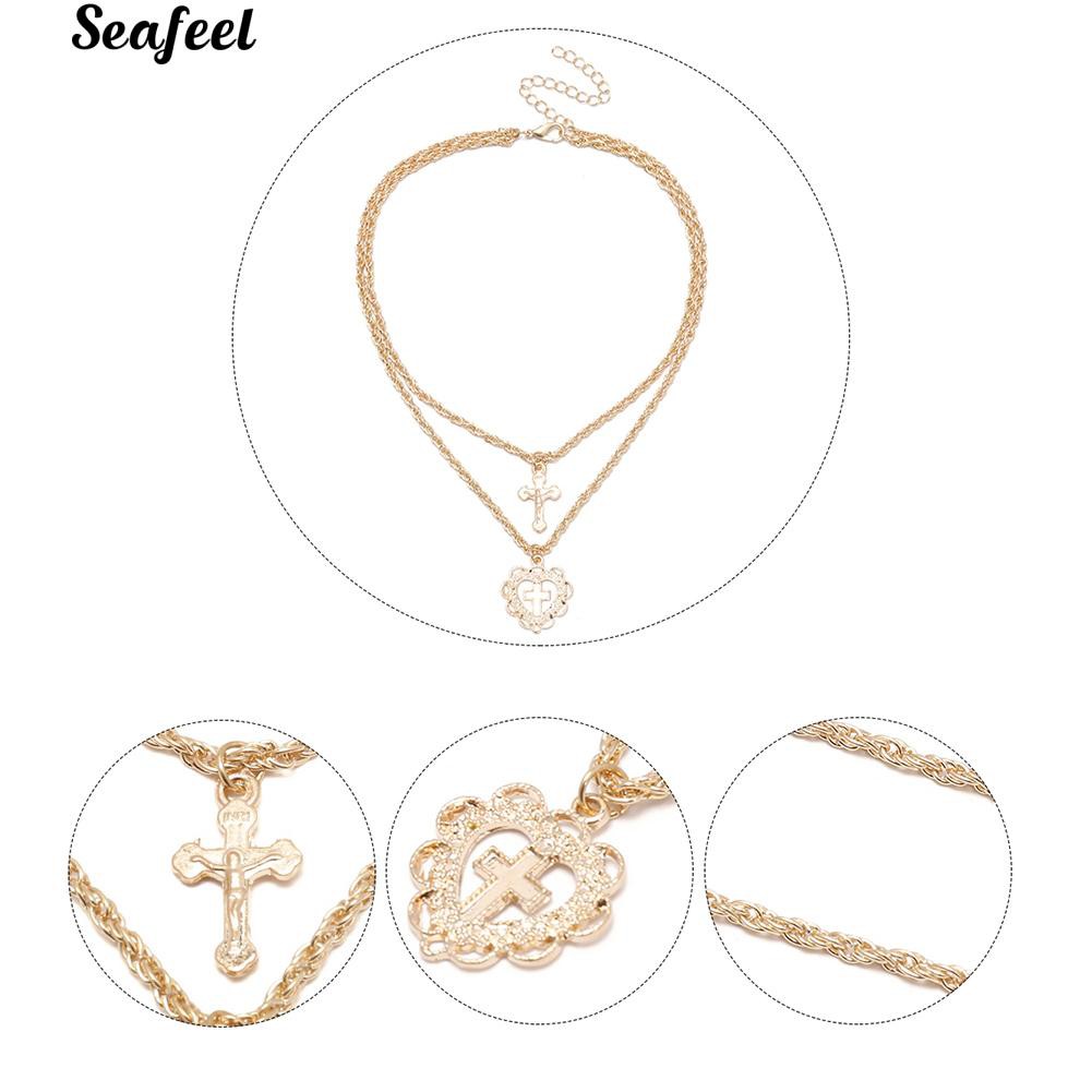 Vòng cổ choker 2 tầng mặt hình thánh giá