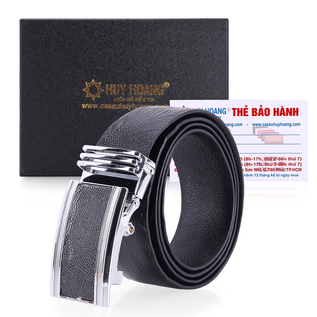 Thắt lưng nam da đà điểu Huy Hoàng trơn 4P màu đen, nâu đất, vàng bò, nâu đỏ HP4425-26-27-28