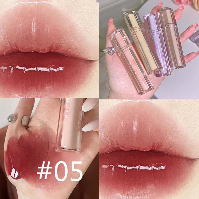 Son kem bóng CAPPUVINI thạch trà căng mọng nhẹ môi Iced Tea Mirror Surface Lip Glaze