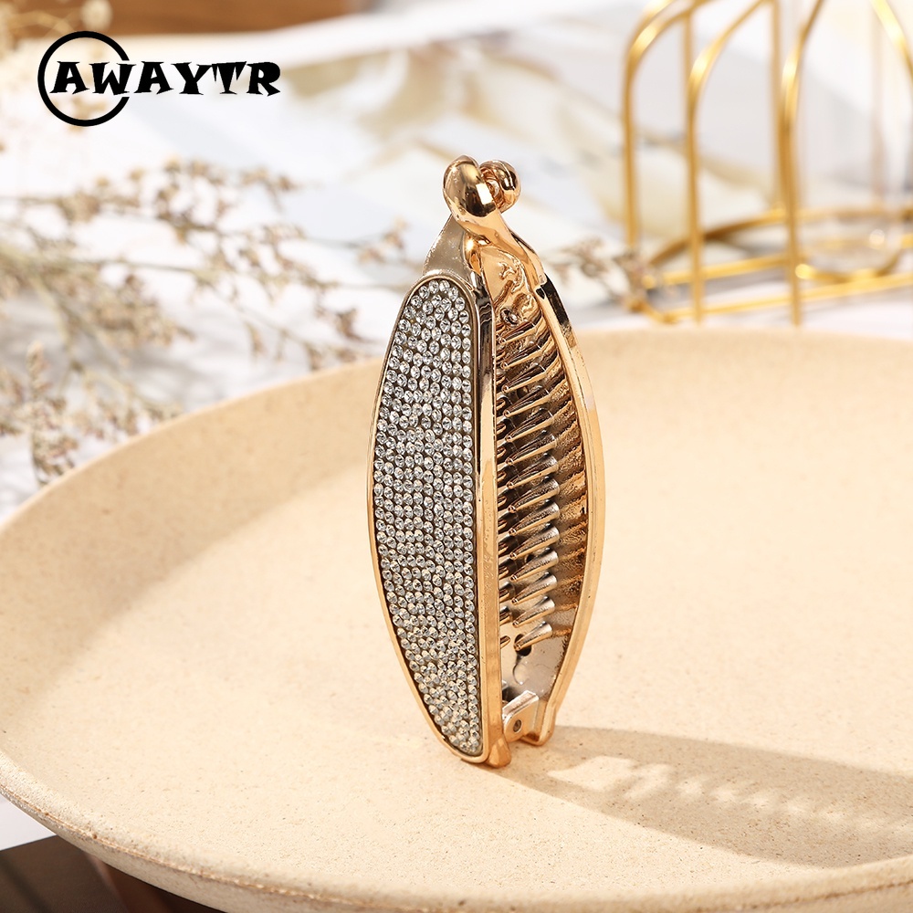 Kẹp tóc đính pha lê ngọc trai nhân tạo thời trang cho nữ