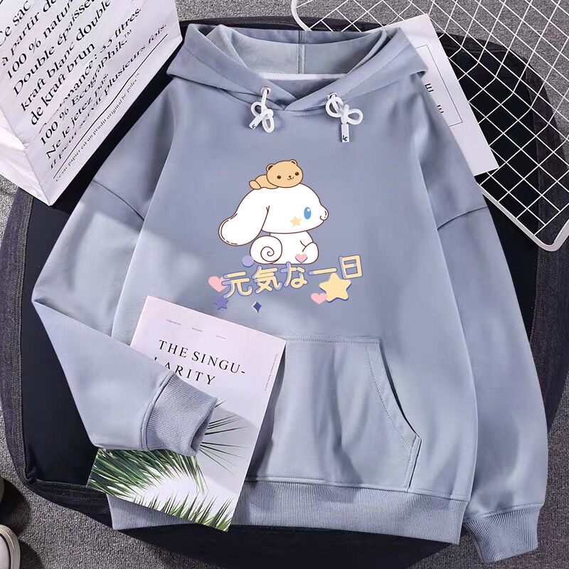 ❤Áo hoodie tay dài dáng rộng chất liệu Cotton mỏng in họa tiết thời trang mới năm 2021​​Lamuseland •