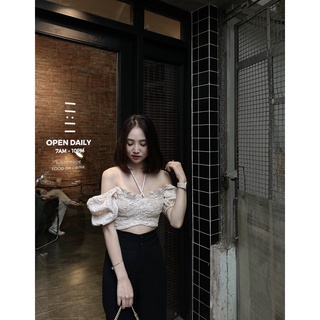 Ichie.studios | toie top - áo croptop gấm hoa