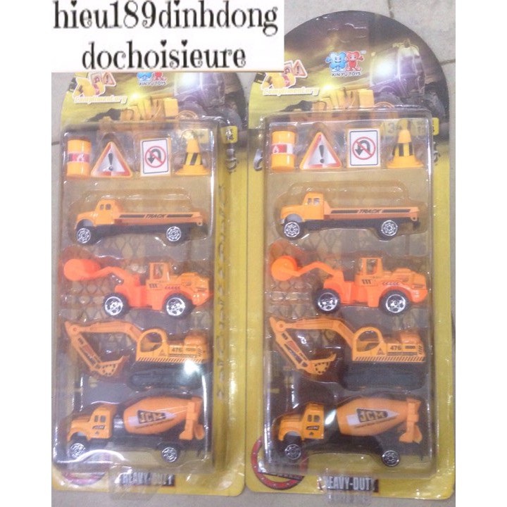 Set 4 xe sắt kết hợp nhựa công trình giá rẻ chất lượng phù hợp giá thành (ảnh thật và kick thước)