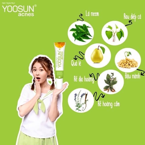 Kem ngừa mụn, thâm Yoosun Acnes, từ thảo dược rau má, cho da dầu, khô đâu đen, mụn mủ cho nam nữ - Trung Đông Pharmacy