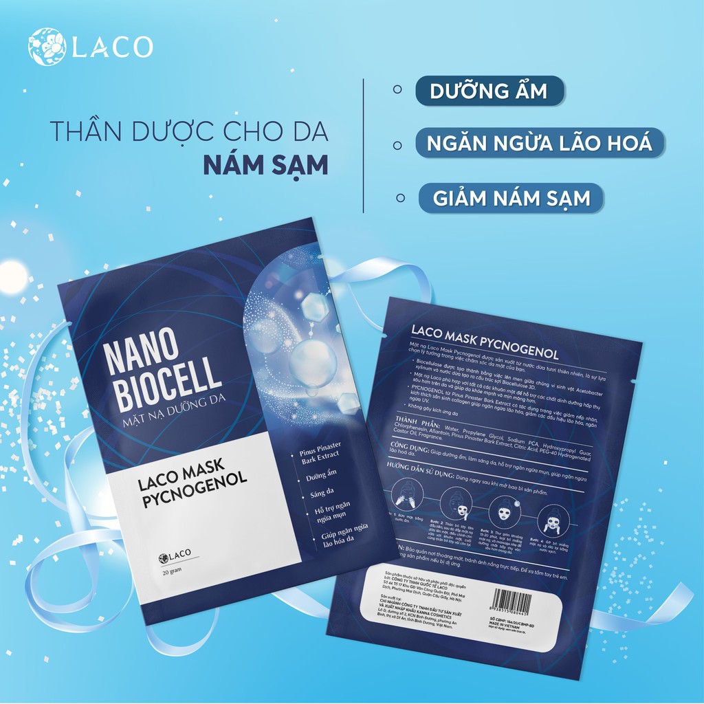 Mặt nạ sinh học Nano Biocell _ Nước dừa tươi lên men kết hợp DNA và tinh chất  Thông Đỏ mờ nám, sáng hồng, cấp ẩm | BigBuy360 - bigbuy360.vn