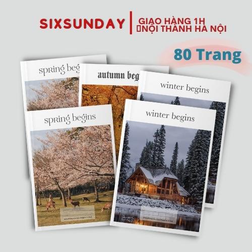 Combo 5 tập học sinh Six Sunday mẫu 4 Mùa 80 trang, vở kẻ ngang b5 ghi chép cho học sinh cấp 2, sinh viên