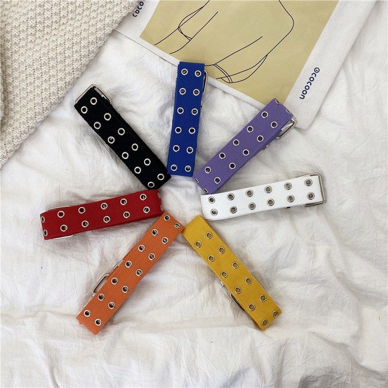 Thắt Lưng Vải Bố Phối Dây Xích Phong Cách Hip Hop