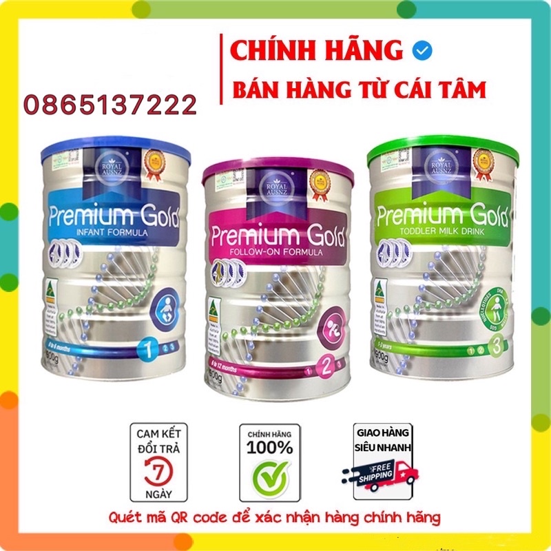 SỮA HOÀNG GIA ÚC ROYAL AUSNZ PREMIUM GOLD SỐ 1,2,3 lon 900g