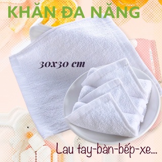 Khăn vuông đa năng trắng 30x30 cm khăn tay khăn trẻ em