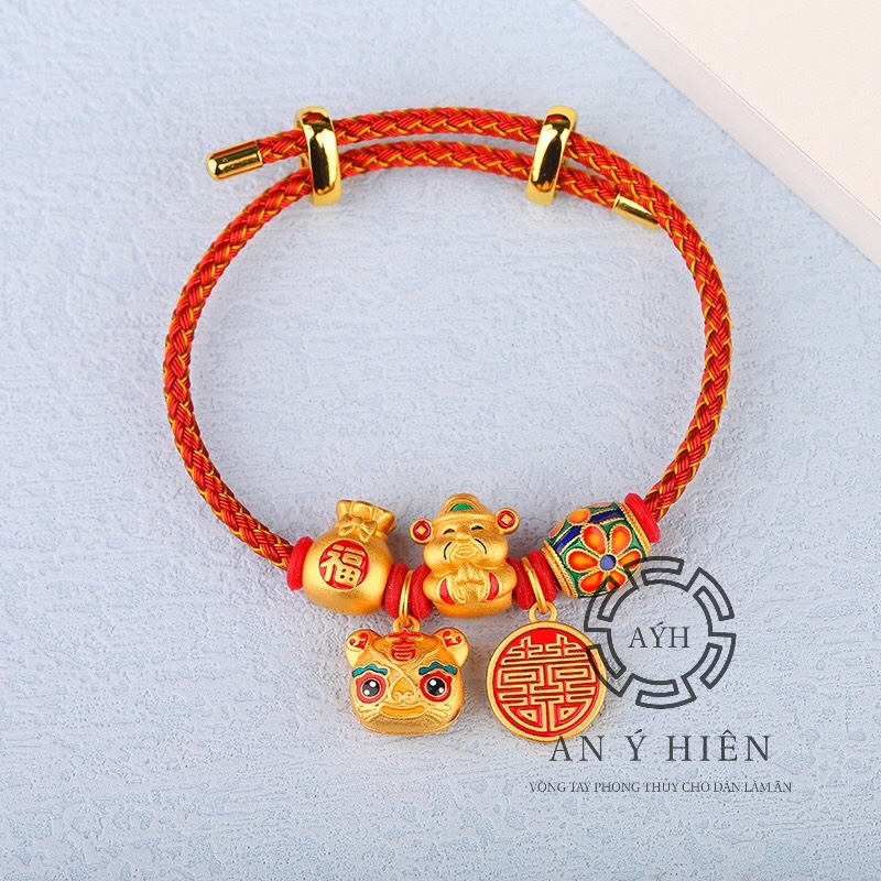 Charm Khóa đỏ chữ Hỷ #C286 ( An Ý Hiên)