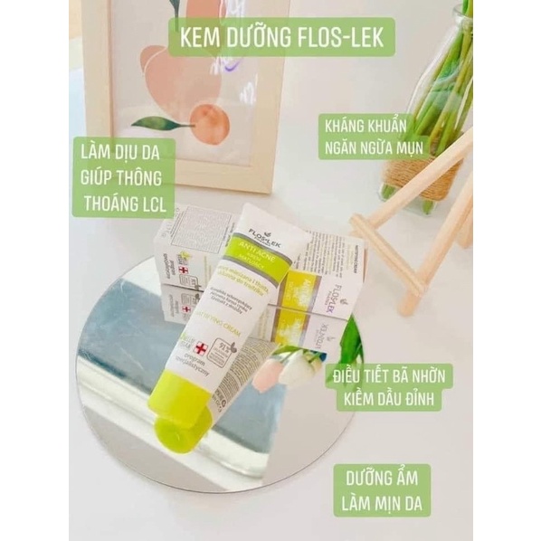Kem dưỡng kiểm soát dầu và điều tiết nhờn Floslek Anti Acne Mattifying Cream