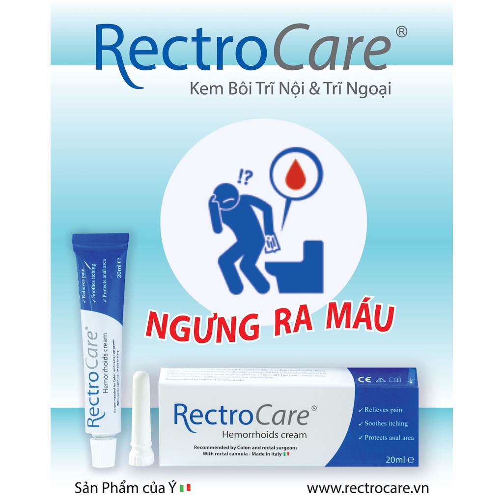 Kem bôi trĩ Rectrocare (Nhập khẩu Italia) giúp giảm sưng, nóng rát, làm chắc thành mạch