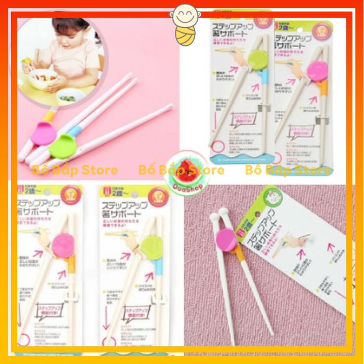 Đũa Tập Ăn ⚡DỄ TẬP⚡ Giúp Bé Tập Ăn Chủ Động Bằng Nhựa ABS An Toàn, Hàng Xuất Nhật