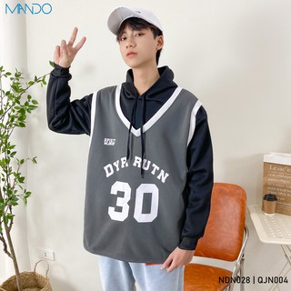 [FREESHIP]  Áo Hoodie Form Rộng Giả Gile Unisex, Kiểu Dáng Trẻ Trung, Phong Hàn Quốc Thời Trang Nam MANDO - NDN028