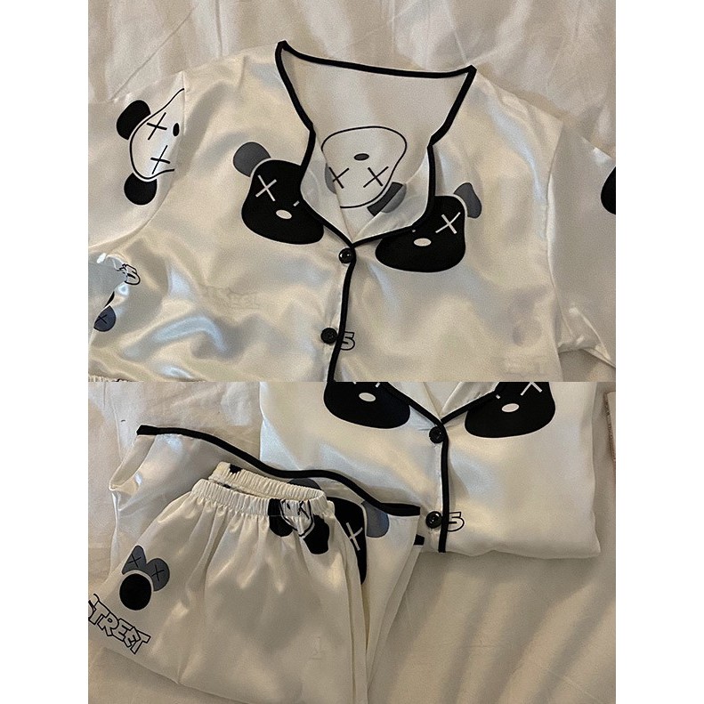 Pijama - Đồ Bộ Ngủ Nữ Cộc Nhiều Màu Vải Lụa Viền Đen Họa Tiết mã CCLP09