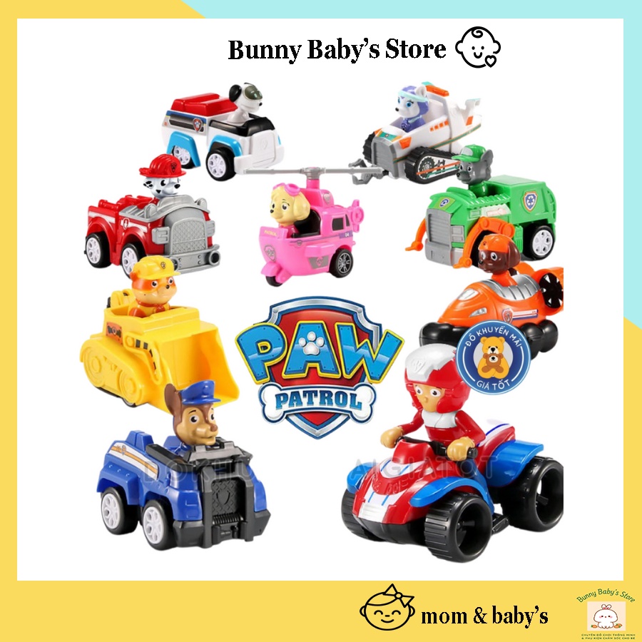 Bộ Đồ Chơi 9 Nhân Vật Xe Chó Cứu Hộ-PAW PATROL-Set 9 Xe Những Chú Chó Cứu Hộ