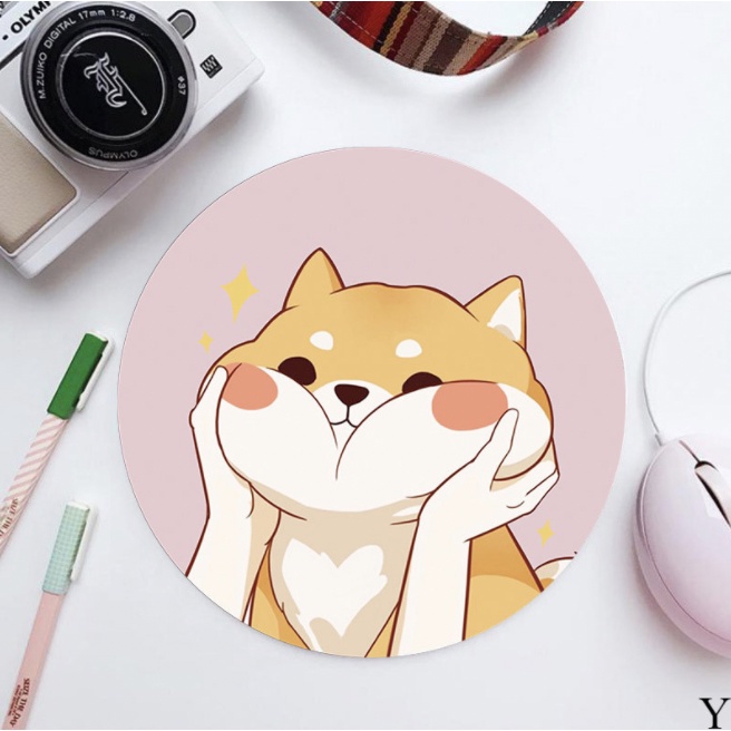 Tấm Lót Chuột Hình Tròn Nhỏ Dễ Thương Nhỏ Gọn Tươi Tắn Họa Tiết Hoạt Hình Cho Nữ YKD