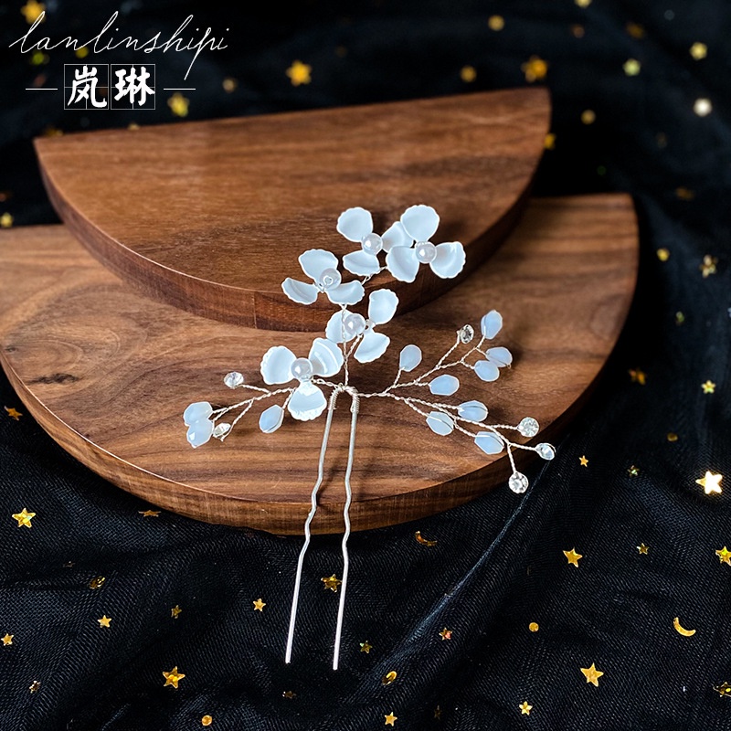 Trâm Cài Tóc Chữ U Đính Đá Xinh Xắn Cho Cô Dâu