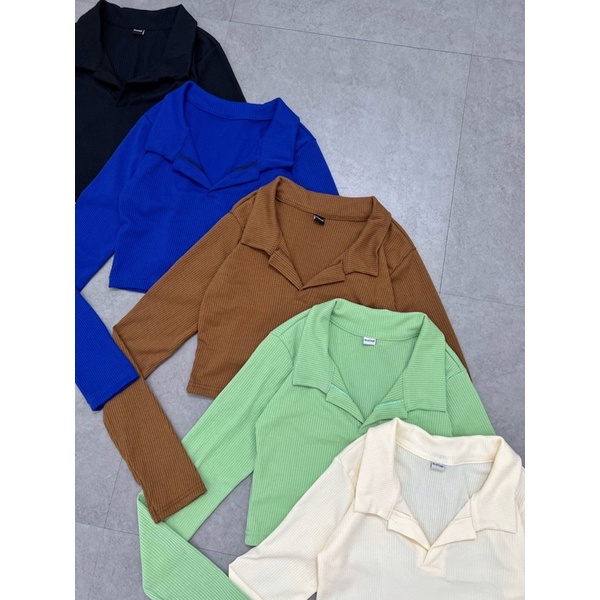POLO CROPTOP TAY DÀI▪Áo Polo tay dài chất dày dặn
