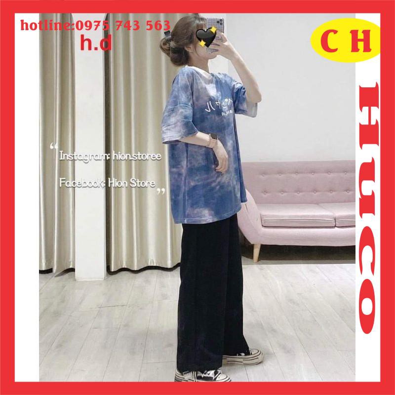 áo phông hè, áo thun loang xanh chữ nhật tay lỡ chát cotton mềm mát thời trang nam nữ form thụng unisex freesize giá rẻ