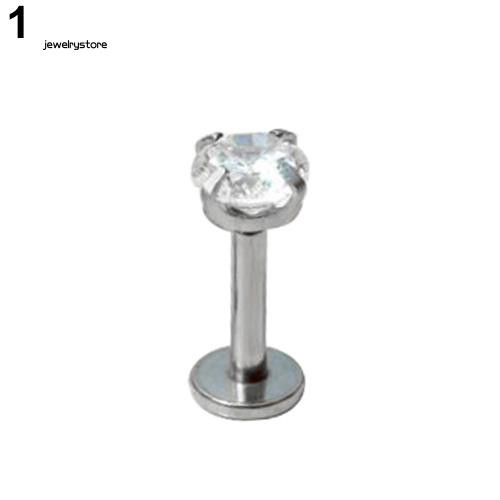 Khuyên sụn tai hình khối inox đính đá Cubic Zirconia thời trang cho nữ