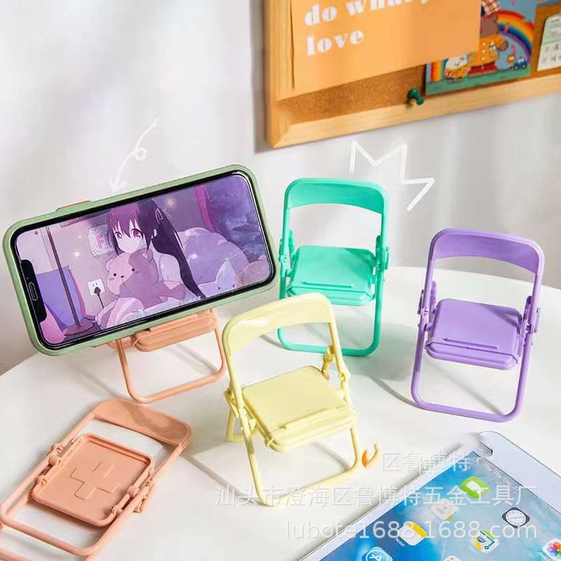 Giá đỡ điện thoại Sagopy hình ghế bằng nhựa kích thước 12.5 x 6.5cm có chân để cute dễ thương