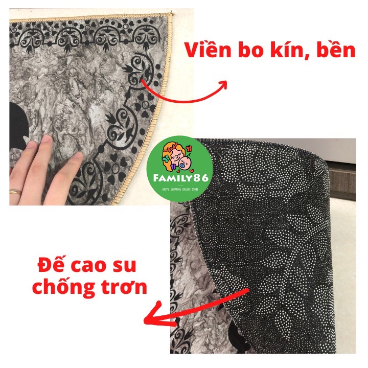 Thảm lau chân chống trượt thấm nước nhà bếp (BÁN NGUYỆT), thảm chùi chân hình thú