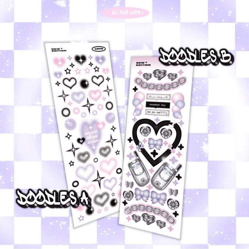 Miếng dán sticker trang trí top loader, sổ, thiệp style Hàn