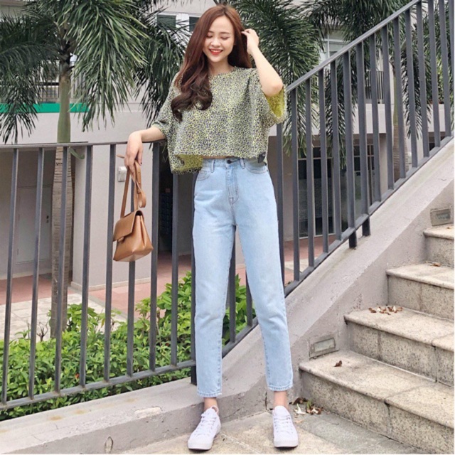 Quần Mom Jeans trơn lai thường Surichauhouse