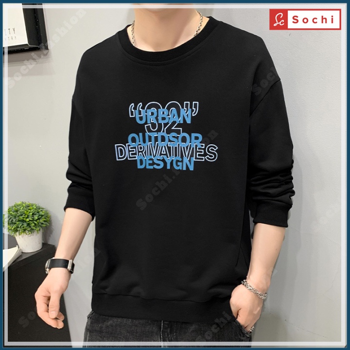 Áo nỉ sweater Hàn Quốc, áo thu đông nam Sochi chất nỉ mềm mịn in URBAN mã SW8.02