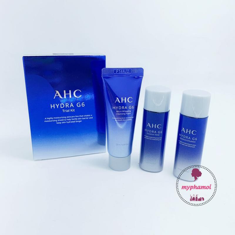 [CHÍNH HÃNG HÀN QUỐC] BỘ DƯỠNG DA AHC HYDRA G6 TRIAL KIT - SỮA RỬA MẶT 25ml - NƯỚC HOA HỒNG 25ml - SỮA DƯỠNG 25ml