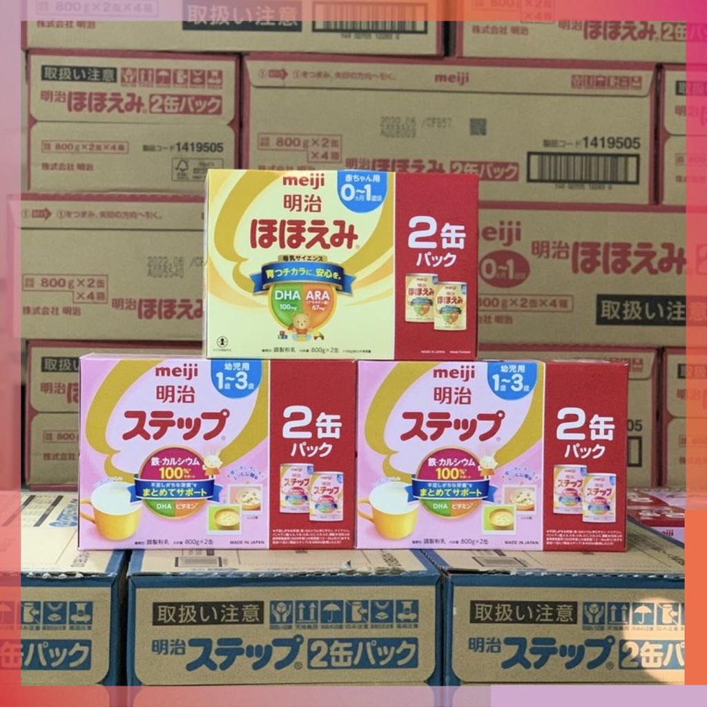 Combo 2 Hộp Sữa Meiji 800g lon Meiji số 0 và số 1 hàng nội địa Nhật