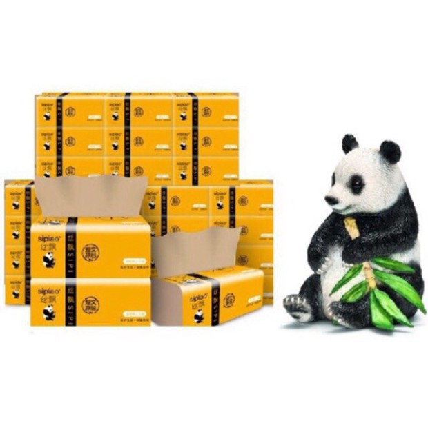 Thùng 30 gói giấy ăn gấu trúc bột giấy nguyên chất