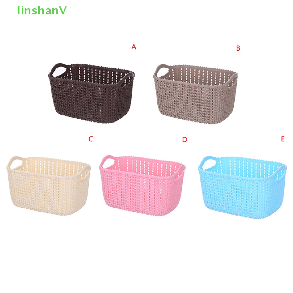 Giỏ Nhựa Đựng Đồ Dùng Để Bàn Thiết Kế Đan Lát Tiện Dụng