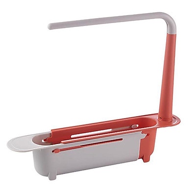 Giá đựng xà phòng bồn rửa chén bát kèm kệ treo khăn có thể điều chỉnh kích thước tiện dụng