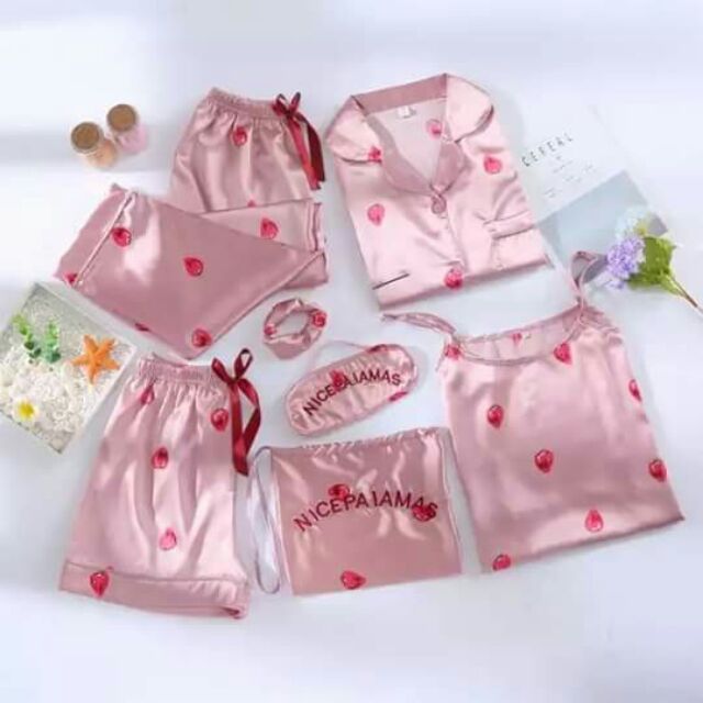 Sét đồ ngủ lụa 7 món hàng QC