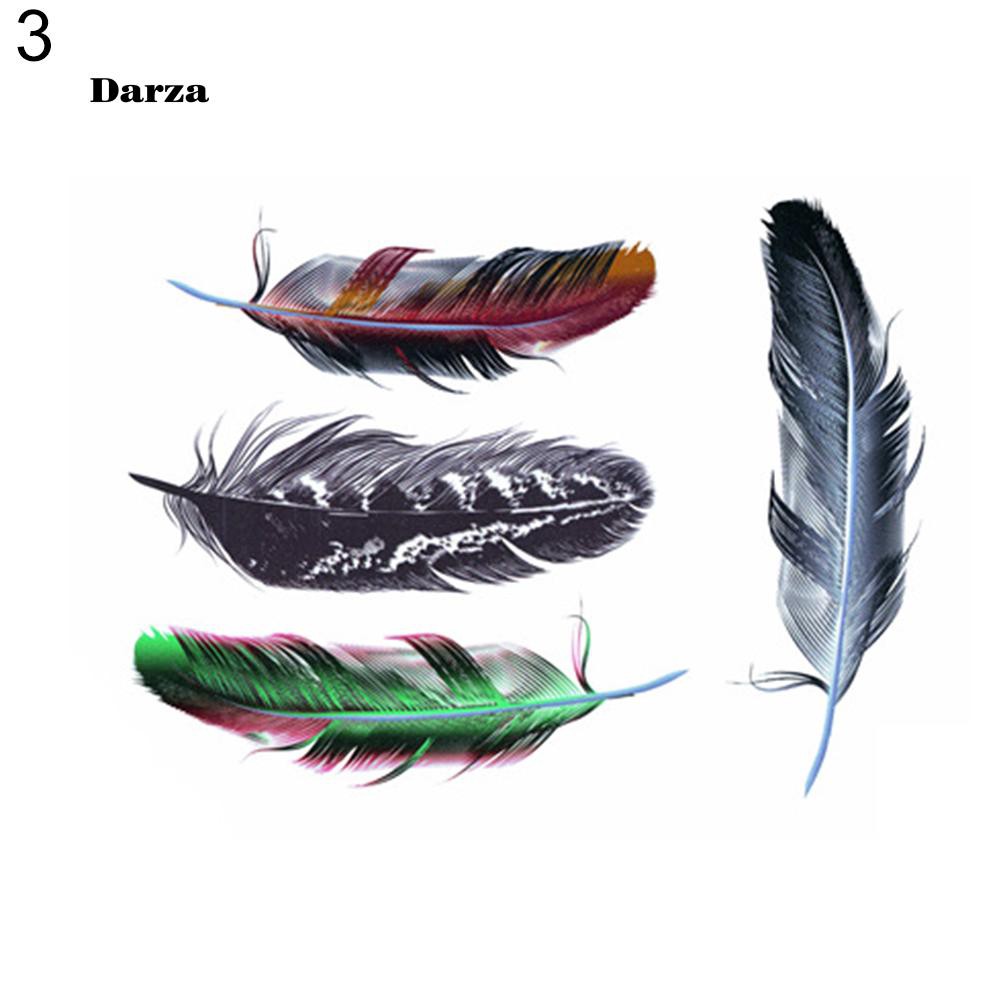 Miếng decal dán trang trí thân xe hình lông vũ nhiều màu