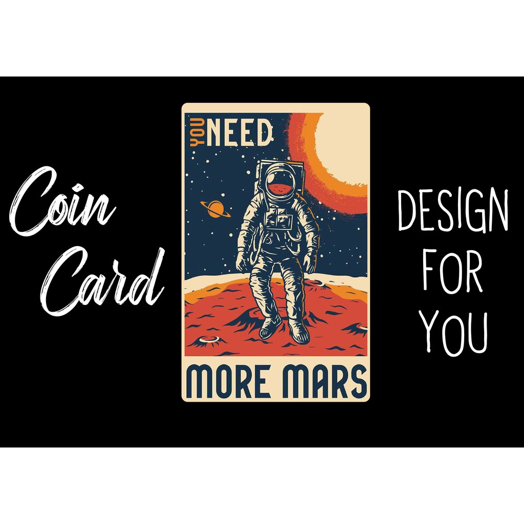 " 🚀 RETRO POSTER SPACE"( Decal dán Thẻ ATM, debit, thẻ từ, thẻ chung cư, bảo vệ thẻ) | Dán thẻ ATM COINCARD