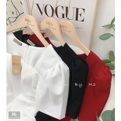 Váy đầm tuyết mưa cổ vuông tay bồng xinh