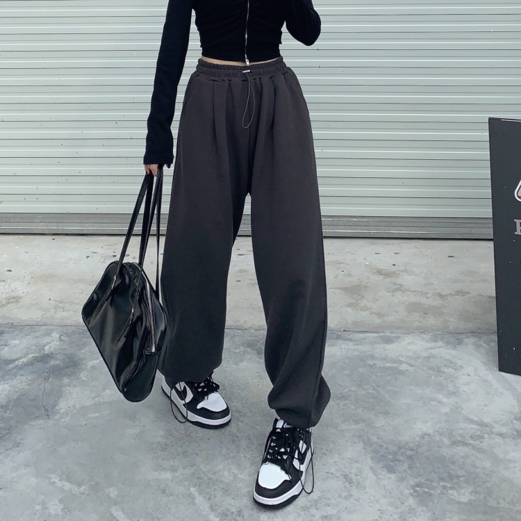 Quần ống rộng lưng cao dây rút cá tính trẻ trung thời trang 46142