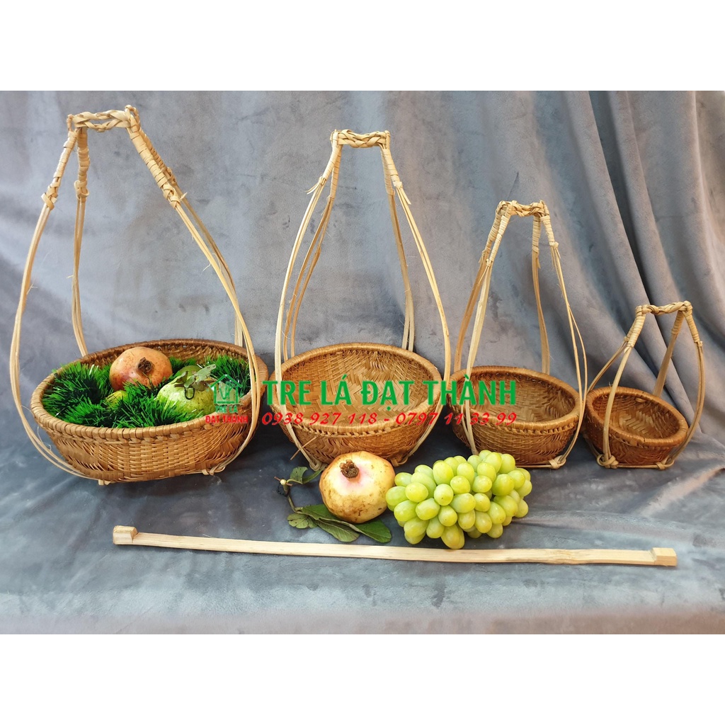 Quang gánh tre hun khói, trang trí bằng tre tự nhiên